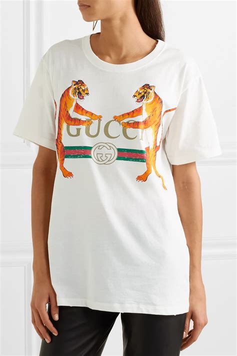 gucci tiger print cotton t-shirt|gucci tiger brooch.